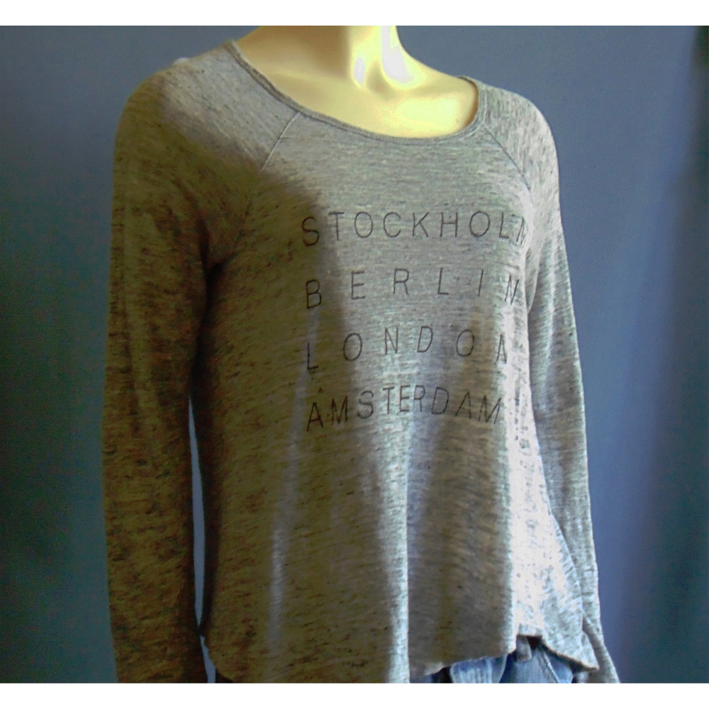 Madewell Heather Gray Stockholm Tour Slouchy Knit Top M